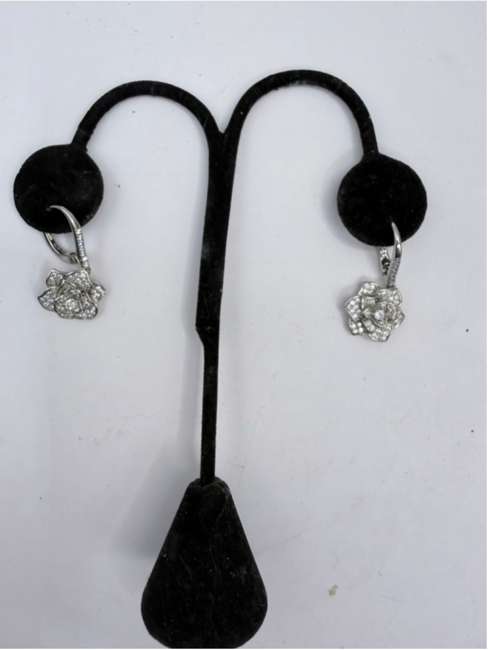 Women's Unbranded Silver Tone Rhinestone Flower Drop Earrings,
